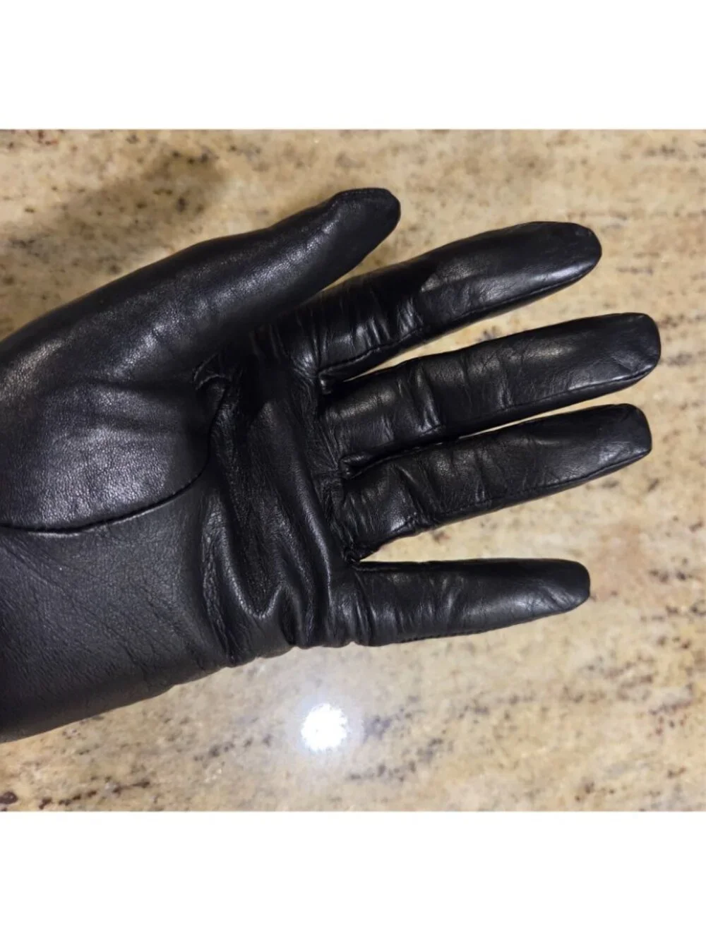 Merona Women's M/L Black Soft Leather Gloves Animal Print Lined
